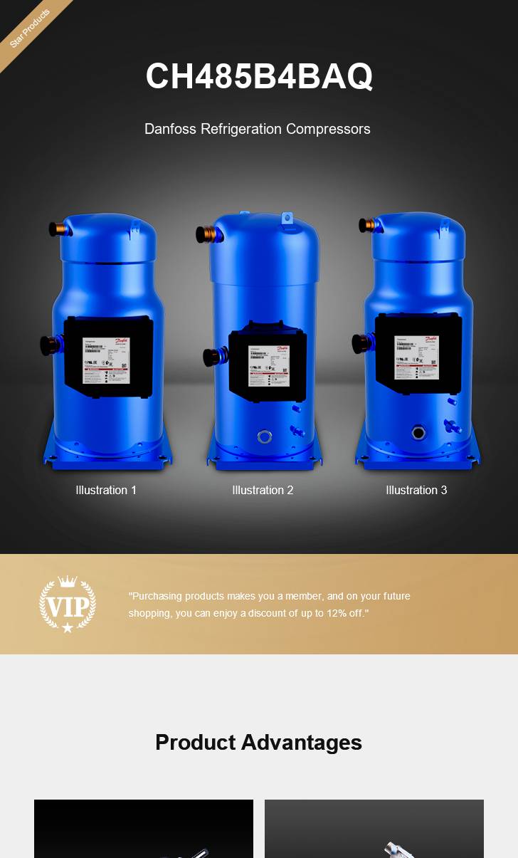 Danfoss Compressor CH485B4BAQ, technical parameters pdf, structure diagram